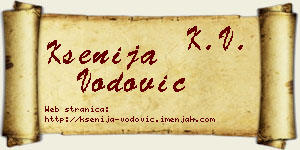 Ksenija Vodović vizit kartica